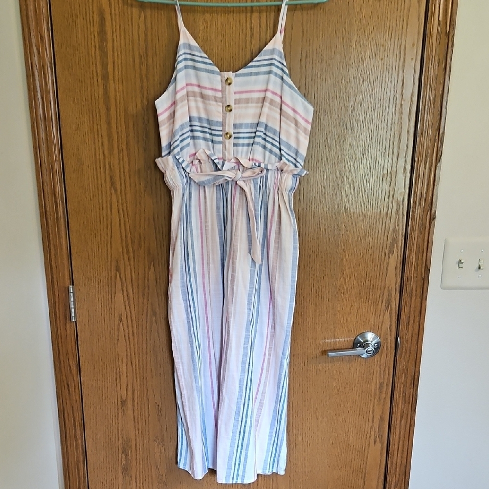 Japna Striped Sleeveless Button-Down Dress